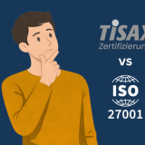 Ein Mann der überlegt, ob er eine ISO 27001 oder TISAX® Zertifizierung benötigt.