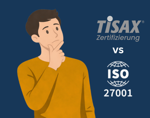 Ein Mann der überlegt, ob er eine ISO 27001 oder TISAX® Zertifizierung benötigt.