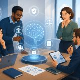 ISO/IEC 42001 gewinnt an Bedeutung, ein Team diskutiert die interne Umsetzung