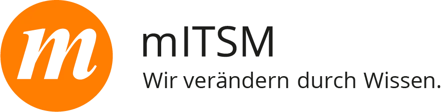 Logo des Partners mITSM mit schwarzem „m“ in kursiver Schrift auf orangem Kreis.